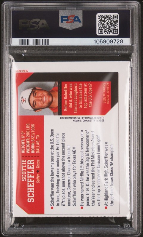 2017 Sports Illustrated SI for Kids Scottie Scheffler #640 PSA 5 Auto 10 POP 1/1 view 2