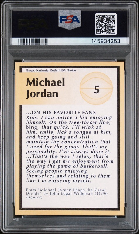 1991 TUFF STUFF JR. #5 MICHAEL JORDAN AUTO PSA AU 8 AUTOGRAPH POP 1/1 BULLS view 2