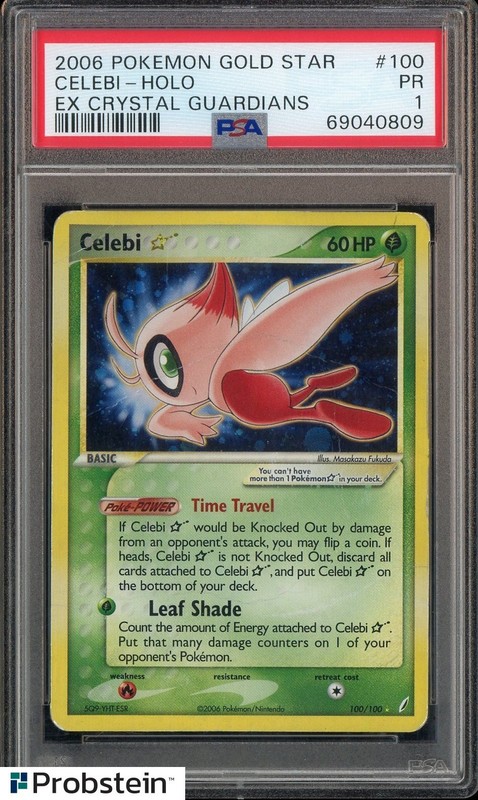 2006 POKEMON EX CRYSTAL GUARDIANS GOLD STAR #100 CELEBI-HOLO PSA 1