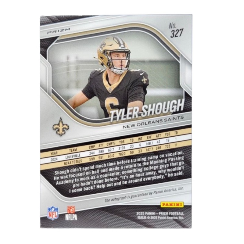 2025 Panini Prizm - Rookies Tyler Shough #327 Silver Prizm Auto chaser pack💥💥 view 2