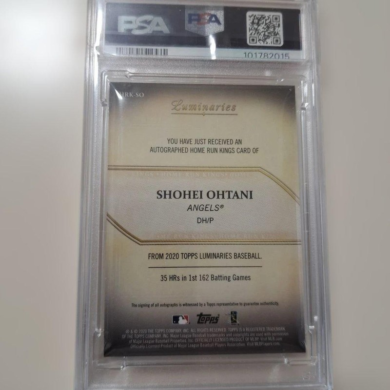Shohei Ohtani 2020 Topps Luminaries Auto On card Autograph /10 Red PSA 9 view 2