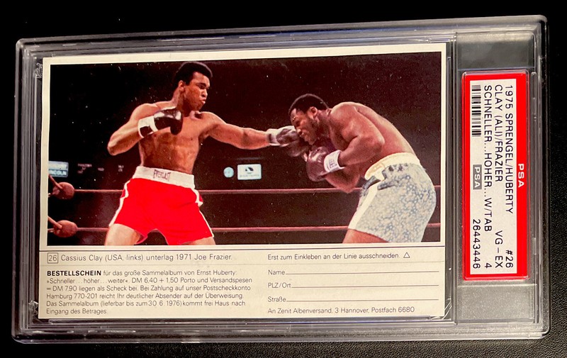 1975 Sprengel Huberty 26 Cassius Clay Muhammad Ali Joe Frazier PSA 4  - Rare