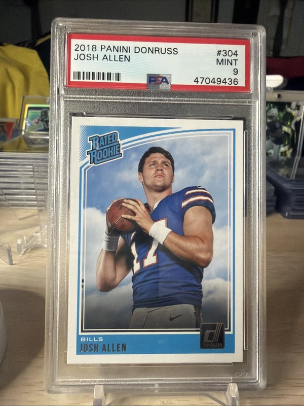 Josh Allen 2018 Panini Donruss Rated Rookie Card #304 PSA 9 Invest view 2