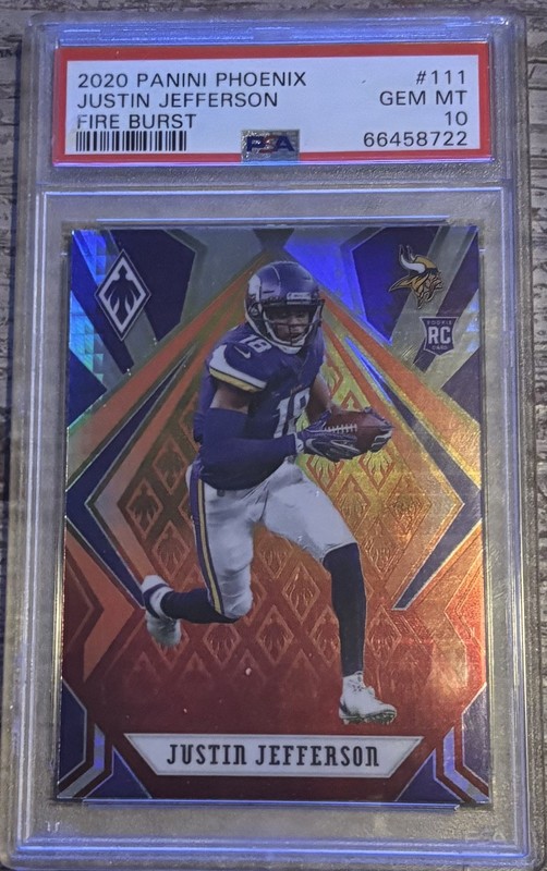 2020 Panini Phoenix - Rookies Justin Jefferson #111 Fire Burst (RC) - PSA 10