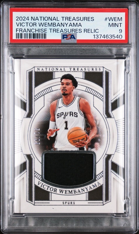 Panini 2024-25 National Treasures Victor Wembanyama #WEM /99 MEM PSA 9