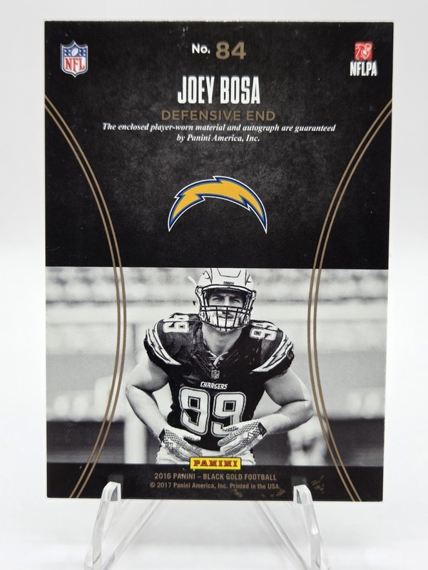 2016 Panini Black Gold ROOKIE PATCH SIZEABLE AUTO JOEY BOSA /225 RPA #84 RC view 2