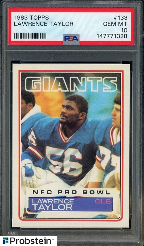 1983 Topps Football #133 Lawrence Taylor Giants HOF PSA 10 GEM MINT 