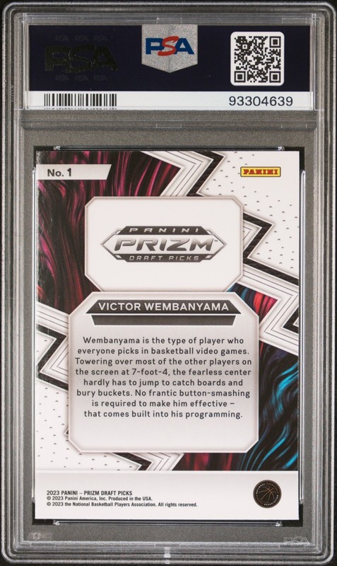 2023-24 Panini Prizm Draft Picks - Fearless Victor Wembanyama #1 (RC) PSA 10 view 2