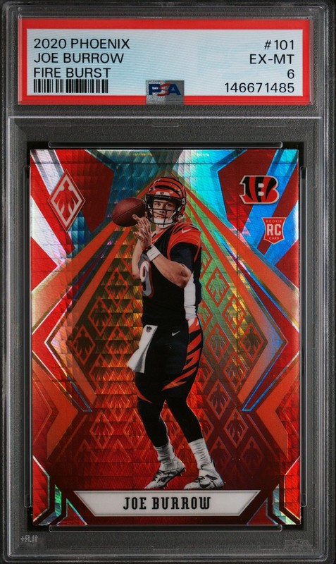 2020 Panini Phoenix JOE BURROW Fire Burst #101 PSA 6 EX-MT RC Rookie Card 😎