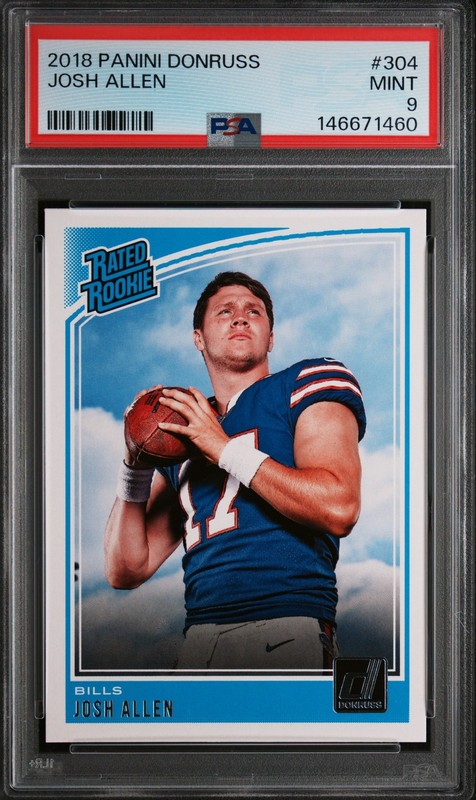2018 Panini Donruss JOSH ALLEN #304 PSA 9 MINT RC Rookie Card 🤩