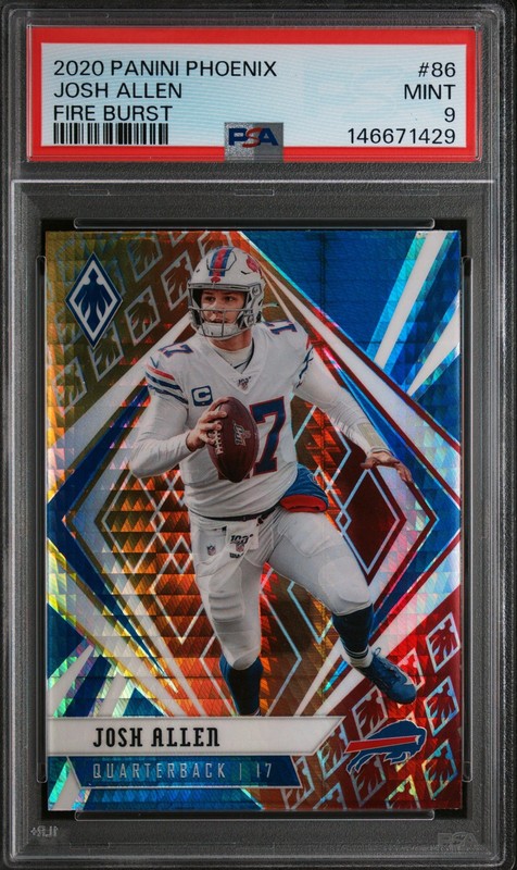 2020 Panini Phoenix JOSH ALLEN Fire Burst #86 PSA 9 MINT 🤩