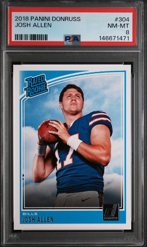 2018 Panini Donruss JOSH ALLEN #304 PSA 8 NM-MINT RC Rookie Card 😎