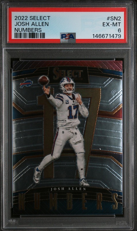 2022 Panini Select Select Numbers JOSH ALLEN #SN2 PSA 6 EX-MT 🌟