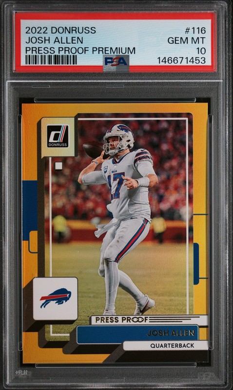 2022 Panini Donruss JOSH ALLEN Press Proof Premium #116 PSA 10 GEM MINT ⭐
