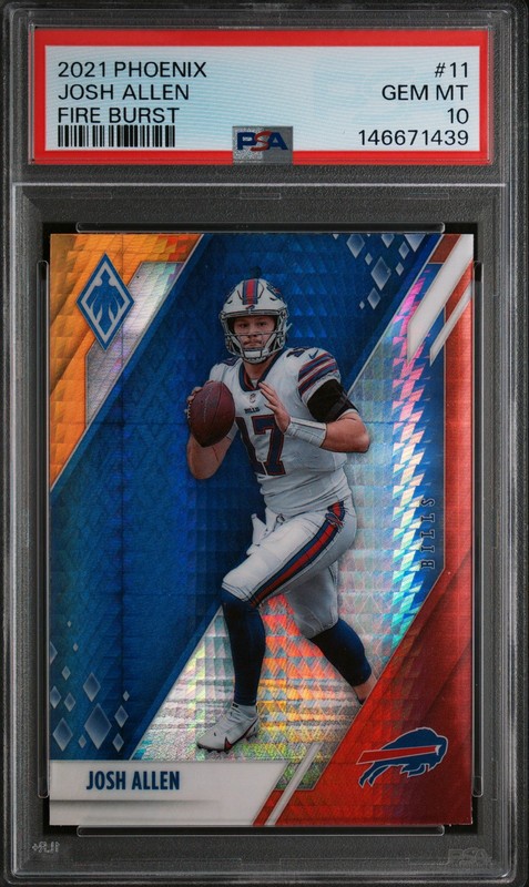 2021 Panini Phoenix JOSH ALLEN Fire Burst #11 PSA 10 GEM MINT 🔥