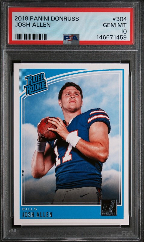 2018 Panini Donruss JOSH ALLEN #304 PSA 10 GEM MINT RC Rookie Card 🔥