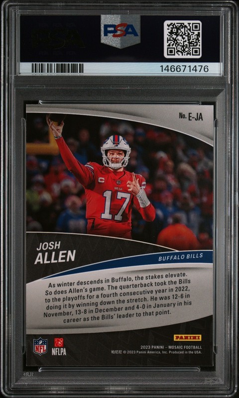 2023 Panini Mosaic Elevate JOSH ALLEN #EJA PSA 10 GEM MINT ⭐ view 2
