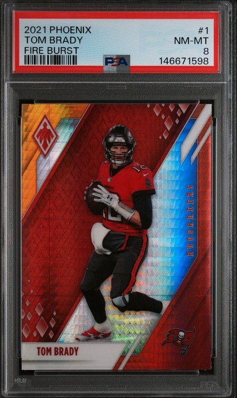 2021 Panini Phoenix TOM BRADY Fire Burst #1 PSA 8 NM-MINT ⭐