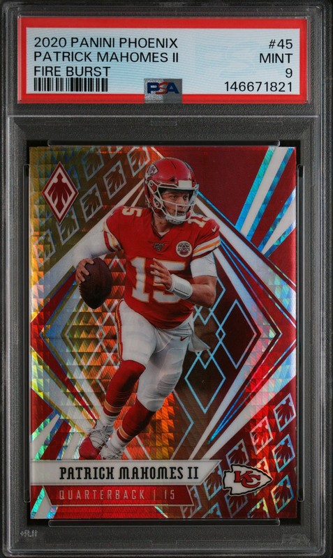 2020 Panini Phoenix PATRICK MAHOMES II Fire Burst #45 PSA 9 MINT 😎