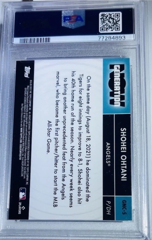 SHOHEI OHTANI 2022 TOPPS CHROME UPDATE GENERATION NOW #GNC5 NOT A AUTO PSA 10 view 2