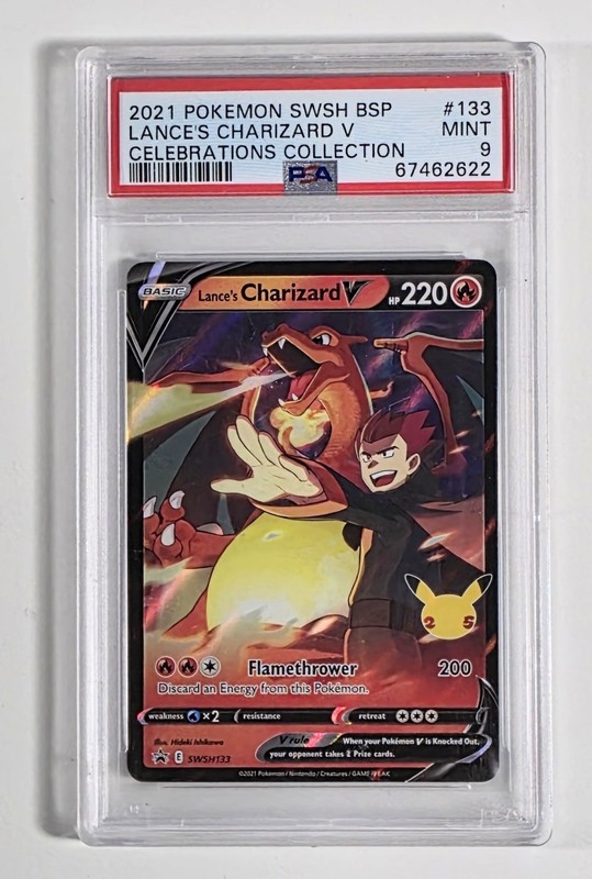 2021 Pokemon SWSH BSP Lance's Charizard V Celebrations Collection #133 PSA 9