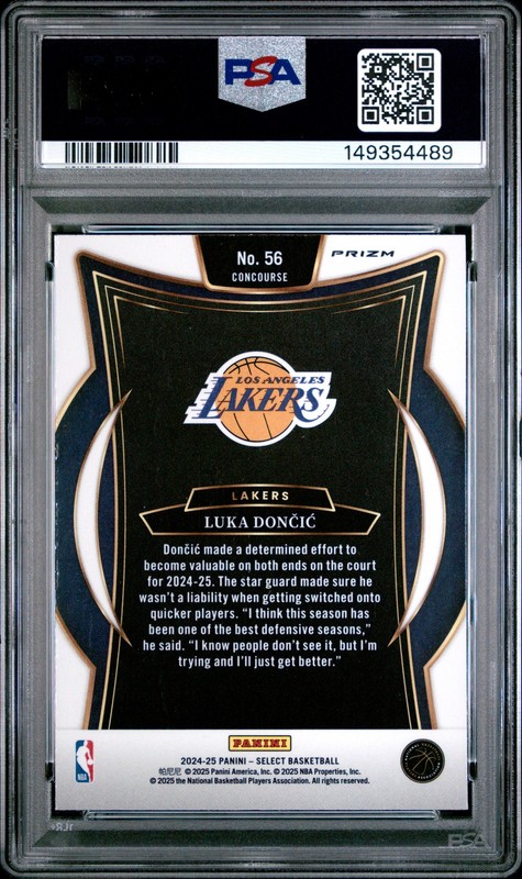 2024 PANINI SELECT DISCO #56 LUKA DONCIC PSA 4 view 2