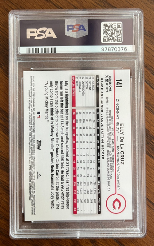2024 Topps ASG Exclusive  #141 Elly De La Cruz Rookie Card Graded PSA 9 view 2
