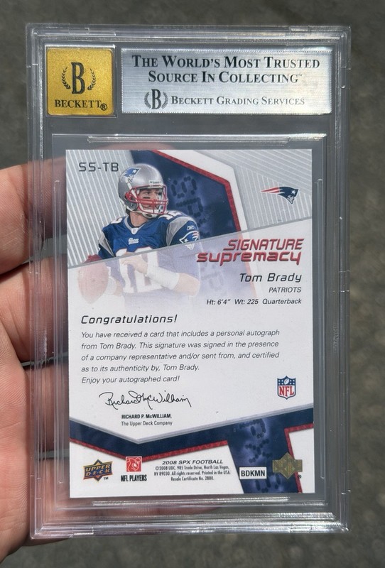 2008 SPX Signature Supremacy #SSTB Tom Brady 10 Auto view 2