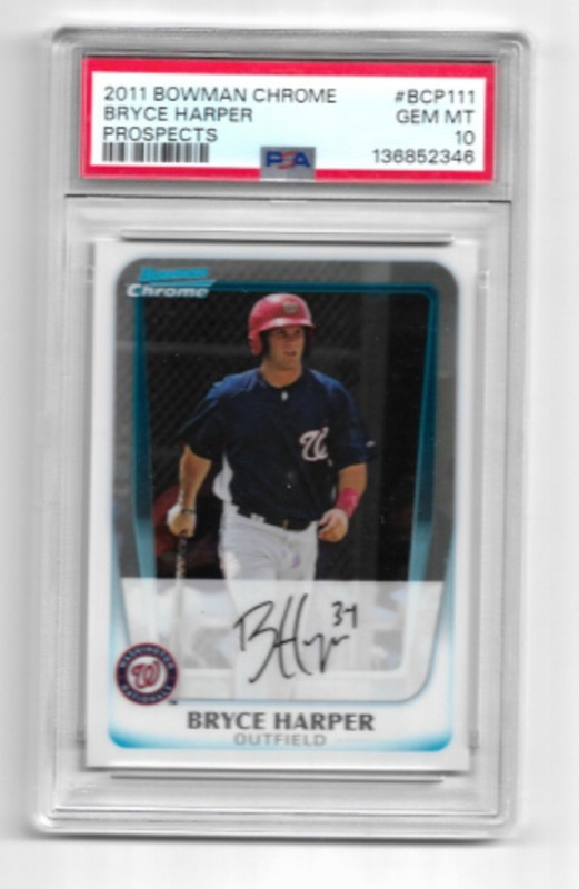 2011 BOWMAN CHROME PROSPECTS  BRYCE HARPER RC PSA 10 #BCP111 ROOKIE