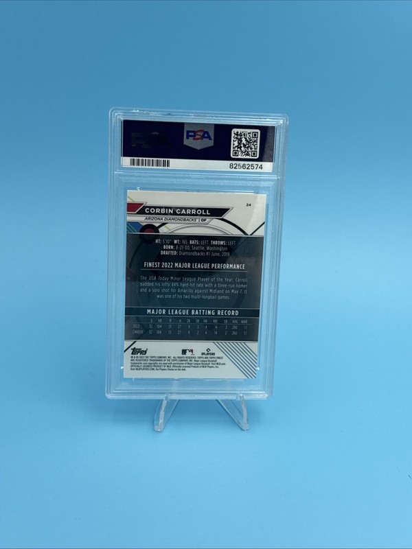 2023 Topps Finest - Corbin Carroll #24 Blue Refractor /150 (RC) PSA 10 🔥 view 2