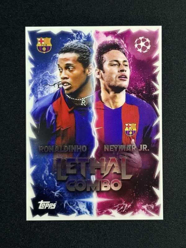 Topps Match Attax 2025-26 Ronaldinho & Neymar Jr Lethal Combo Ultra Rare #LC-RN