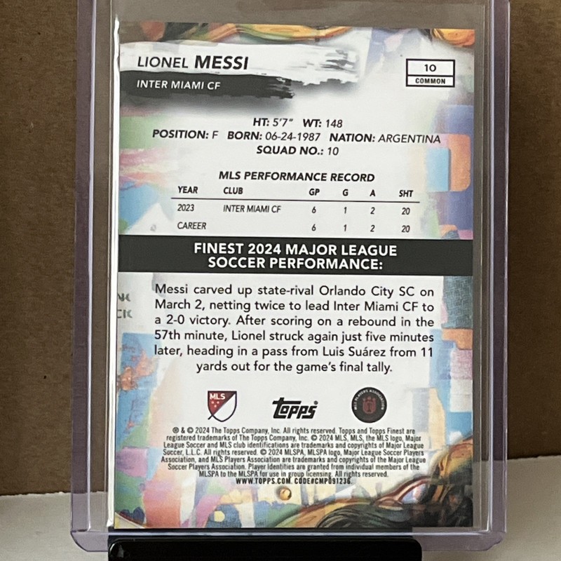 2024 Topps Finest Mls - Common Lionel Messi #10 view 2