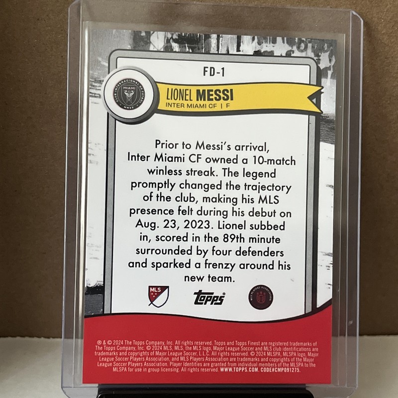 2024 Topps Finest MLS - Finest Debuts Lionel Messi #FD-1 🐐🔥 view 2