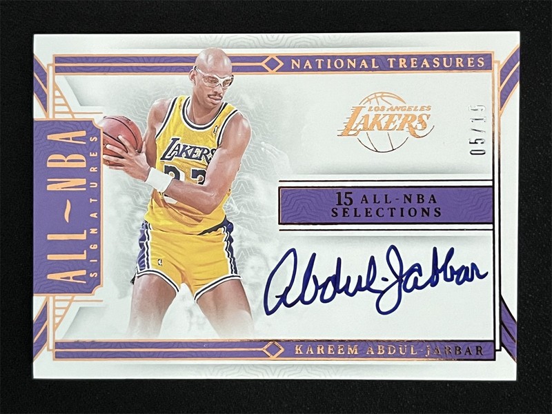 2023-24 Panini National Treasures Kareem Abdul-Jabbar All-NBA Signature Auto /15