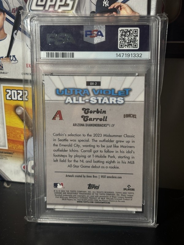 2024 Topps Chrome - Ultraviolet All-Stars Corbin Carroll #UV-2 Psa 8 view 2