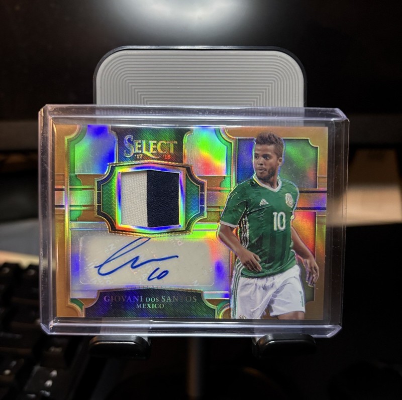 2017-18 Panini Select Match Worn Patch Auto Giovani Dos Santos Mexico Copper /49