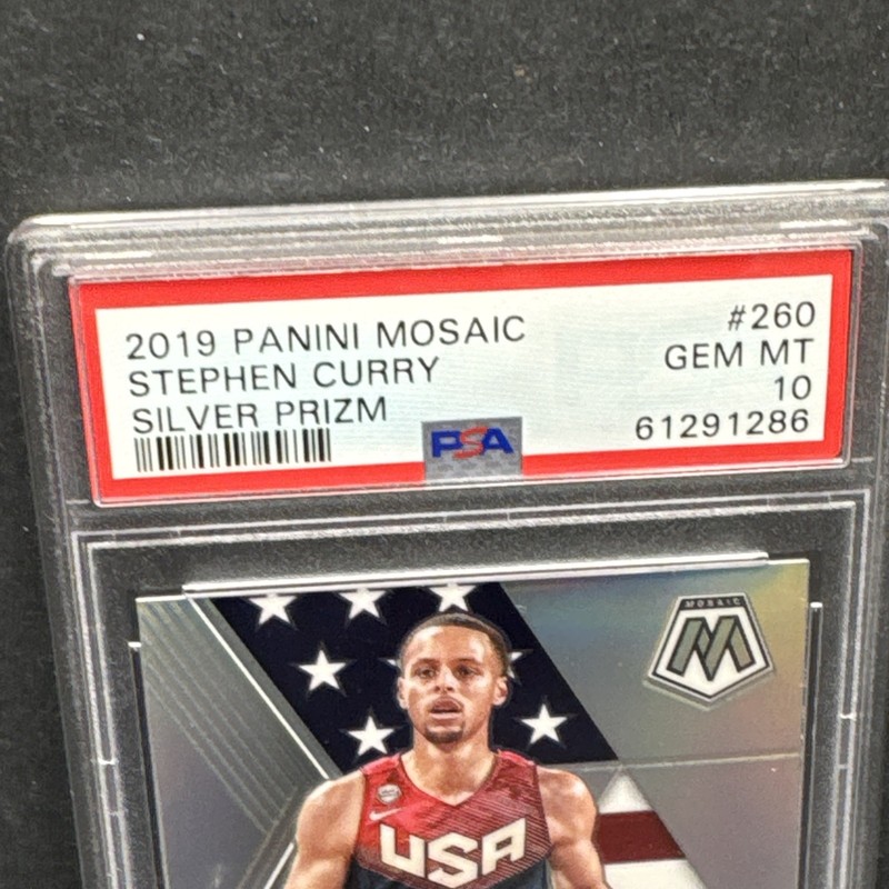 Stephen Curry 2019-20 Panini Mosaic Silver Prizm #260 USA Basketball GEM PSA 10 view 2