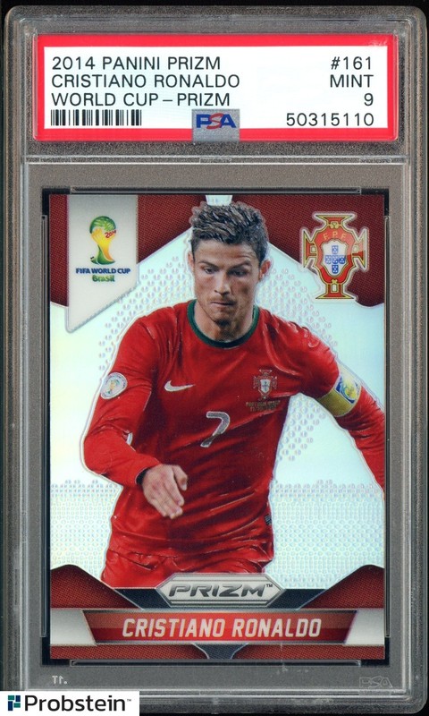 2014 Panini Silver Prizm World Cup Soccer #161 Cristiano Ronaldo PSA 9 MINT