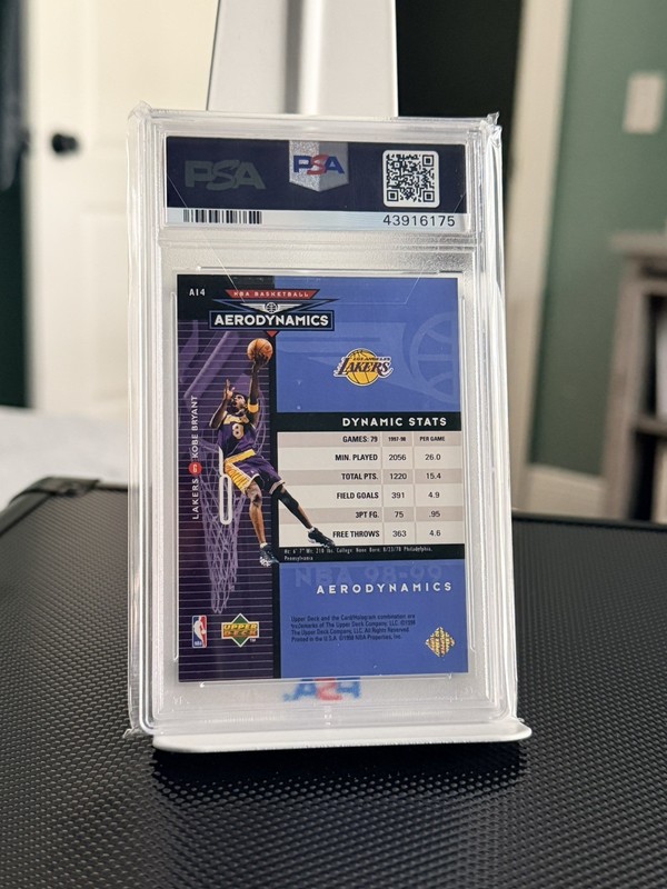 1998 UPPER DECK AERODYNAMICS BASKETBALL KOBE BRYANT LAKERS HOF PSA 9 (LOW POP) view 2