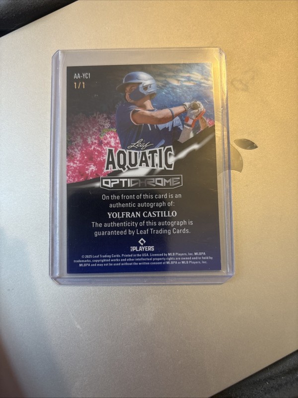 2025 Leaf Yolfran Castillo Optichrome Baseball Aquatic 1/1 Auto view 2