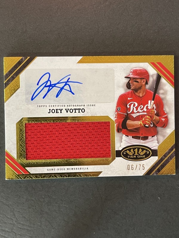 2025 Topps Tier One JOEY VOTTO Gold Foil Patch Auto /75