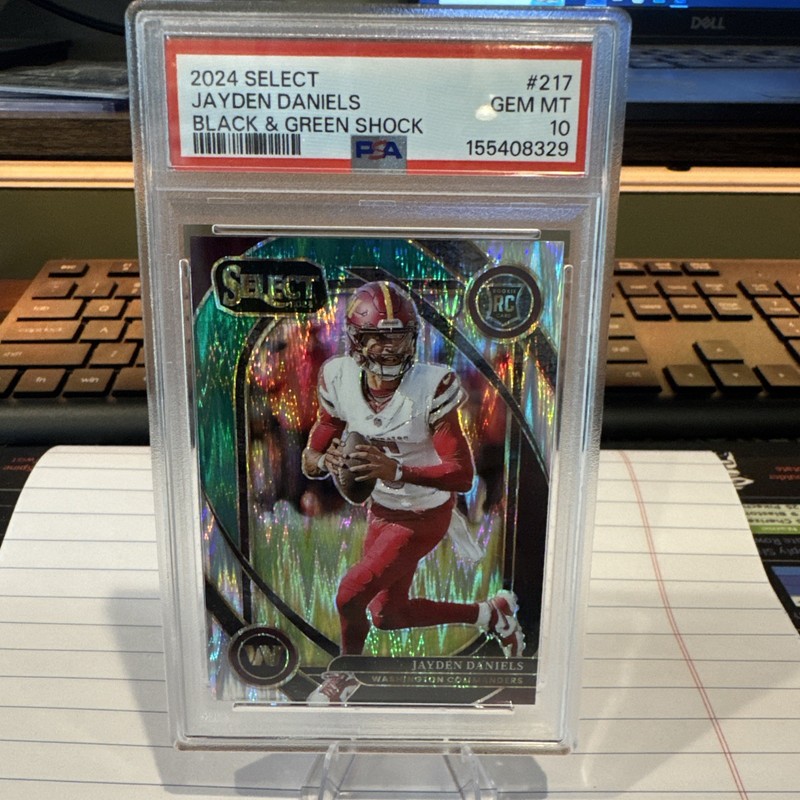 2024 PANINI SELECT JAYDEN DANIELS BLACK & GREEN SHOCK #217 PSA 10