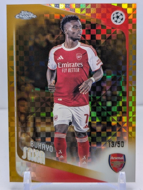 2025-26 Topps Chrome UEFA - Bukayo Saka Gold X-Fractor /50 