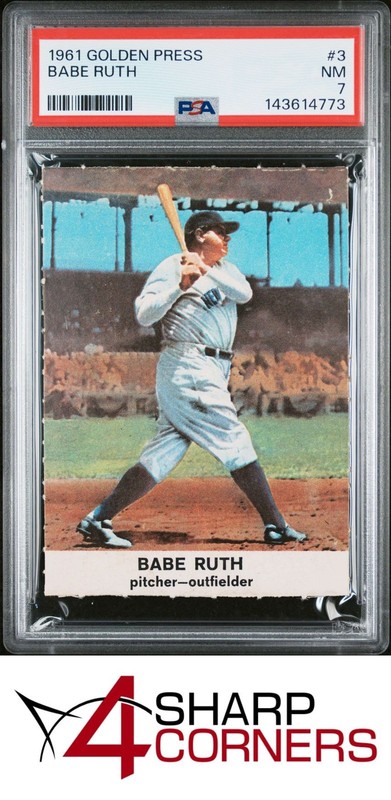 1961 GOLDEN PRESS #3 BABE RUTH YANKEES HOF PSA 7