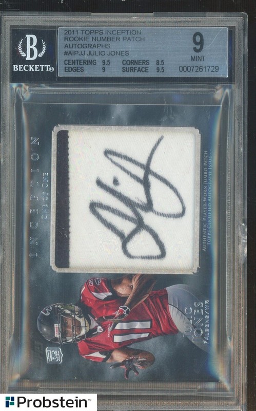 2011 Topps Inception Rookie Number Patch AUTO Julio Jones 1/1 BGS 9 w/ 10
