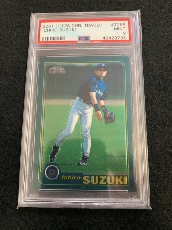PSA 9 2001 TOPPS CHROME TRADED ICHIRO SUZUKI #T266 ROOKIE