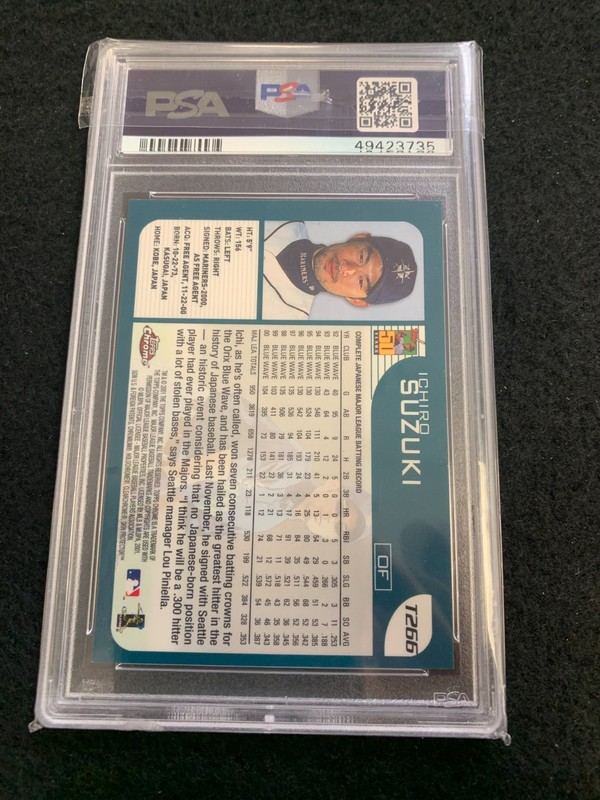 PSA 9 2001 TOPPS CHROME TRADED ICHIRO SUZUKI #T266 ROOKIE view 2
