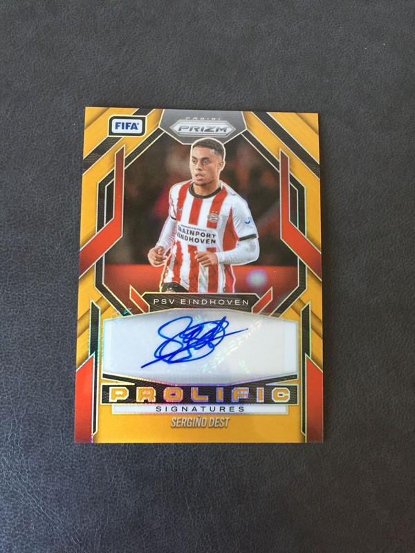 2025-26 Panini Prizm FIFA Sergino Dest PSV USA USMNT Auto Gold 2/5 SSP