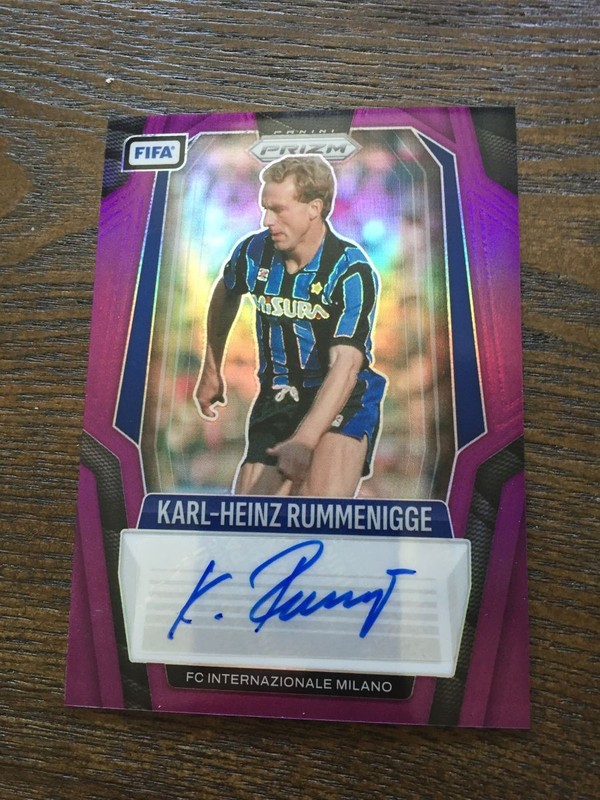 2025-26 Panini Prizm FIFA Karl-Heinz Rummenigge Inter Milan Purple Auto /10 SSP
