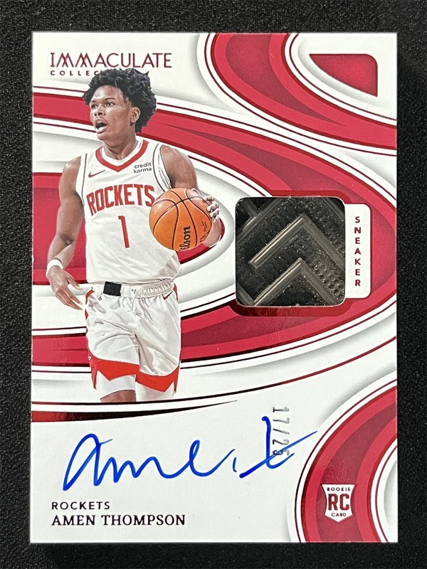2023-24 Panini Immaculate Amen Thompson Sneaker Swatch Red Patch Auto RC RPA /25